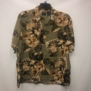 Puritan 100% Rayon XL Short Sleeve Button Front Tropical Shirt